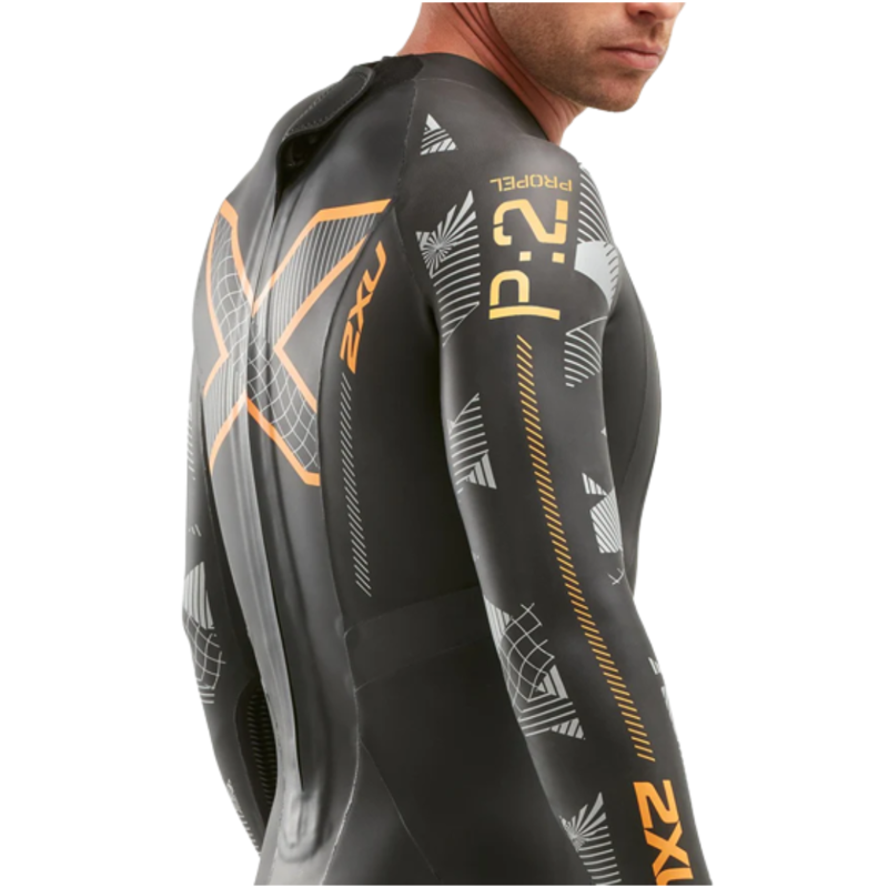 2XU Men's P:2 Propel Wetsuit in Black / Orange Fizz Size Large / Tall-3